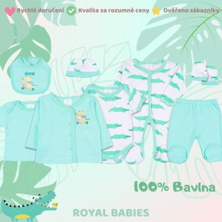 Roztomilý 8dílný set s krokodýlkem 🥰 Vyrobeno ze 100% bavlny 🍃 Doručení do 1-2 dnů 🔥