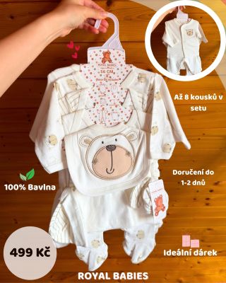 ✨ Neutrální set Cutiebear od značky Royal Babies ✨ 8dílný set obsahuje všechny nejpoužívanější kousky pro miminko, je...
